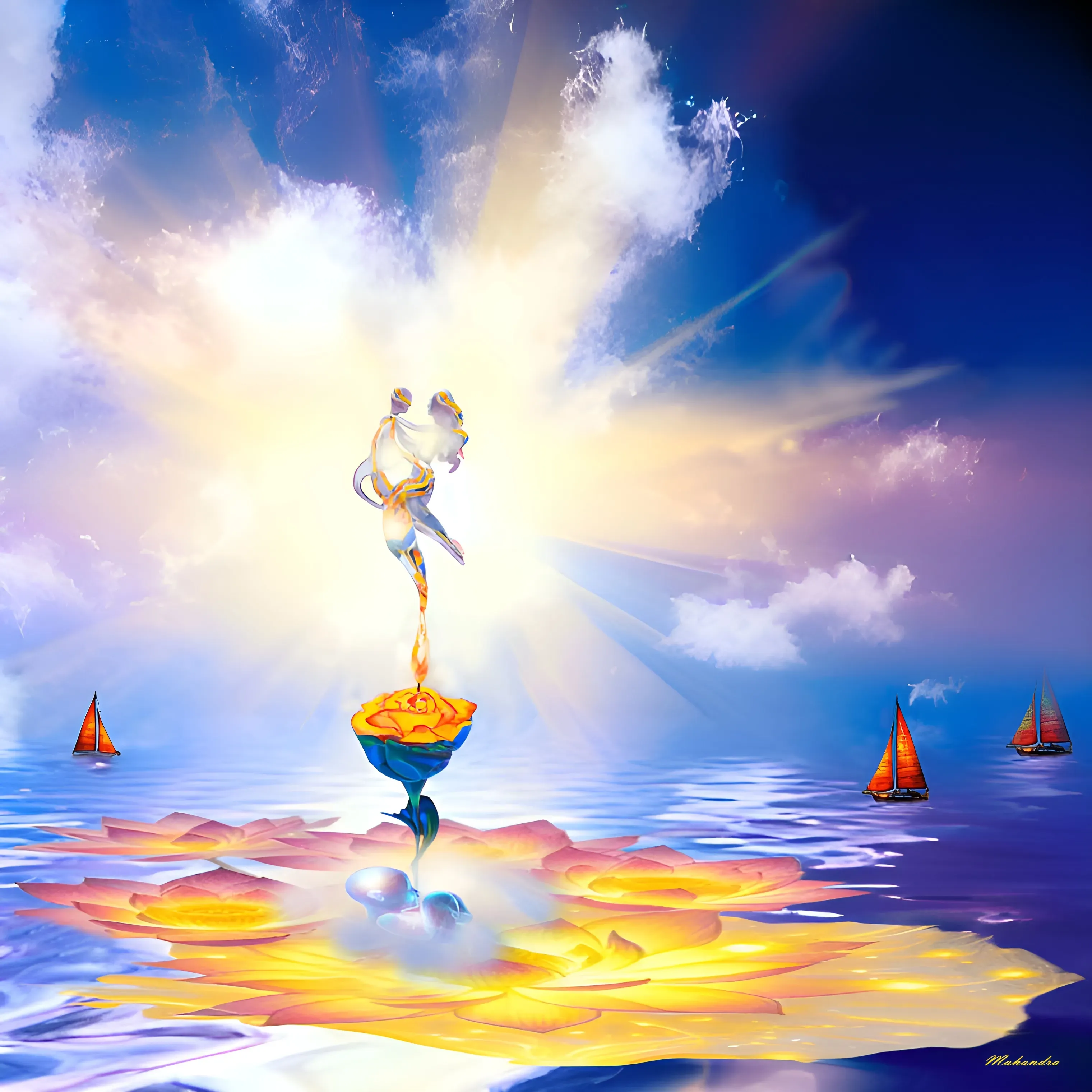 Mahandra Schmitts Kunstwerk "Zum Licht der universellen Liebe"